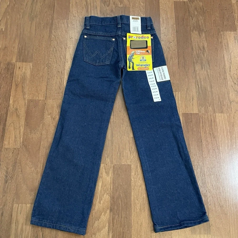 Wrangler Boys Sz 8 Slim Cowboy Cut Jeans 13MWB NWT Adjustable Waist